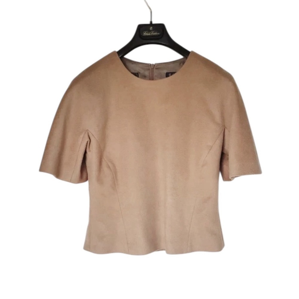 Women's Brooks Brothers Loro Piana Baby Camel Hair Top Sz 0 Quiet Luxury